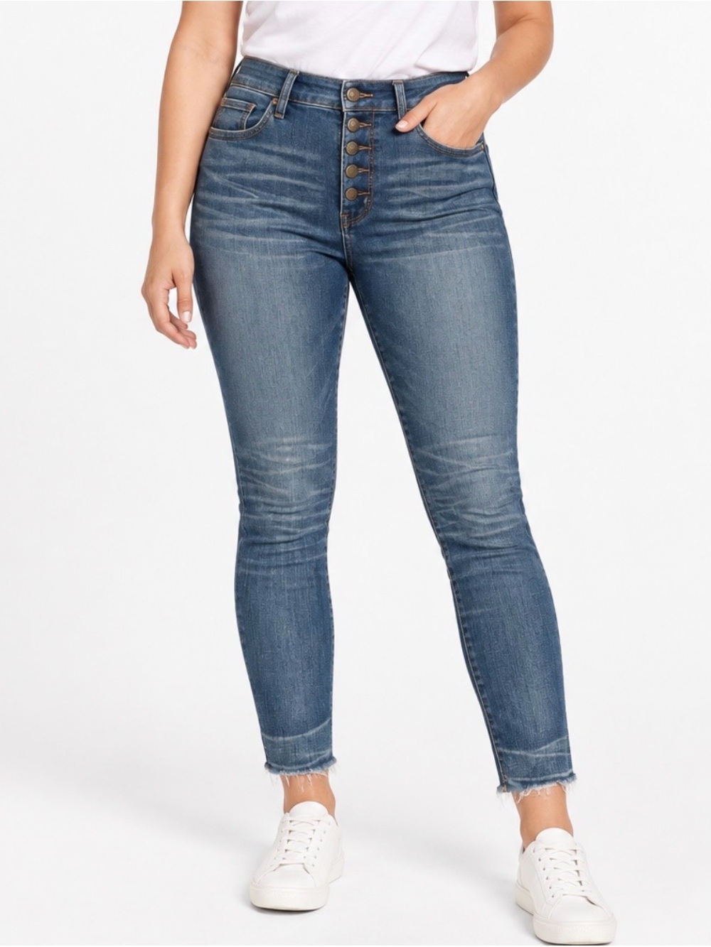 Madewell 10” High-Rise Skinny Skinny Jeans Women’s 31 Button Fly Raw Hem